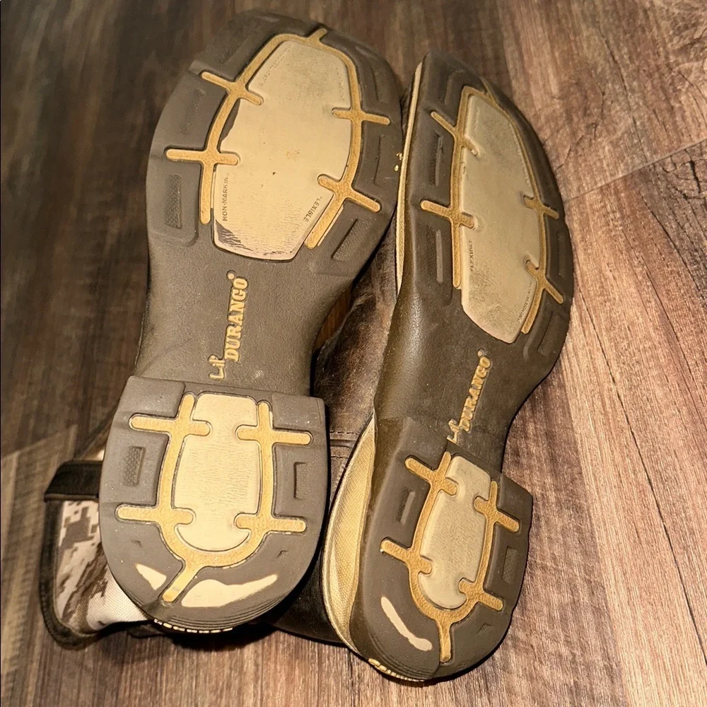 Durango Boy's Western Brown‎ Desert Camo Pull On Cowboy Boots Size 5 youth